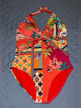 Johnny Was~COLOR TWIST ONE-PIECE~Mixed/Multi Print Women’s Size-XL